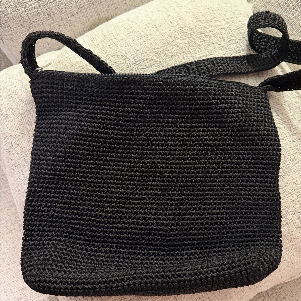 The Sak Black Woven Shoulder/Crossbody Bag 12x10 - Picture 2 of 6